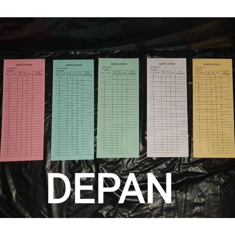 

ReadyーKartu Stok Barang & Obat. 1 Paket Berisi 100 Lembar Dengan warna 5 Pilihan.