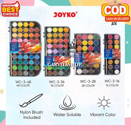 

Cat Air Lukis Lengkap Non Toxic Tidak Beracun Murah Dan Bagus Padat Cair Lengkap Semua Warna Cat Lukis Kanvas Watercolor Set Art Watercolour Painting Water Color Set Cat Air Anak Set Lengkap Watercolor Set Cat Air Joyko Wc-3 16 , 28 , 36 , 48 Color