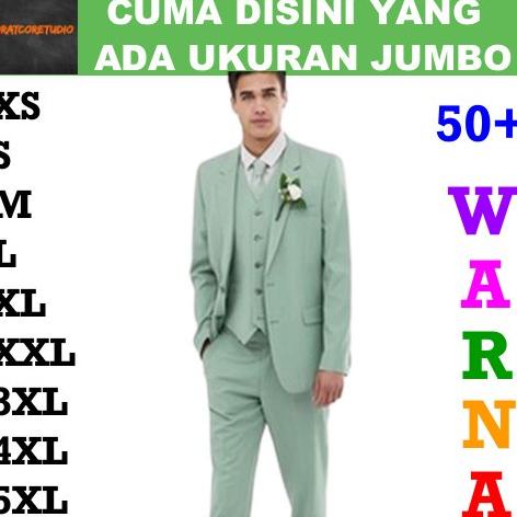 Jas Pria Blazer Cowok Celana Rompi Tebal HIJAU PASTEL MINT MUDA CERAH