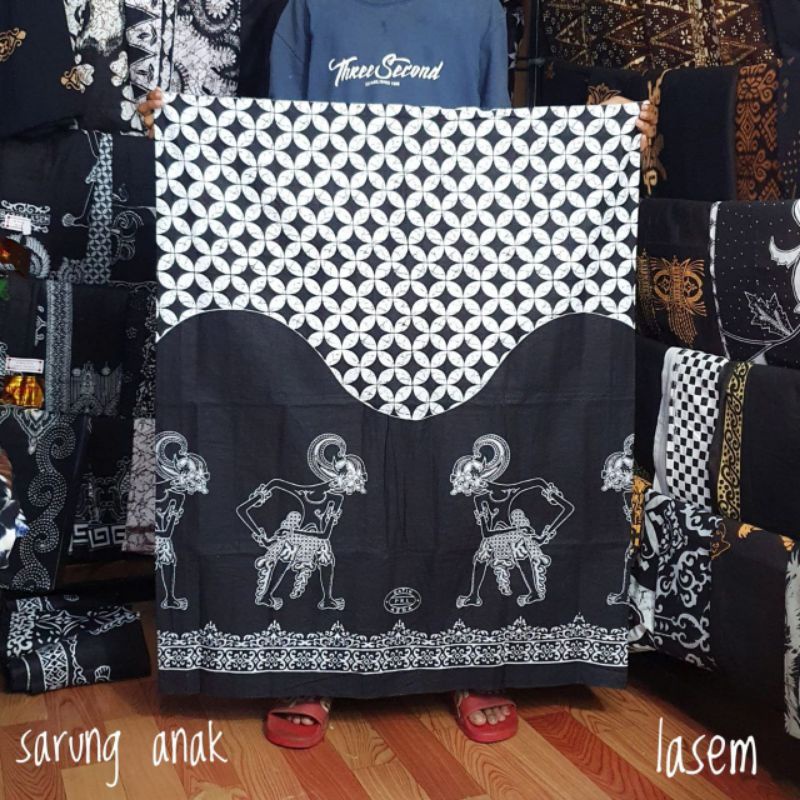 sarung batik anak wayang motif acak / sarung junior / sarung anak /sarung wayang/sarung lasem