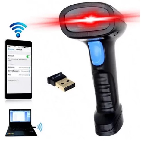 Alat scan barcode wireless laser barcode scanner bluetooth support PC