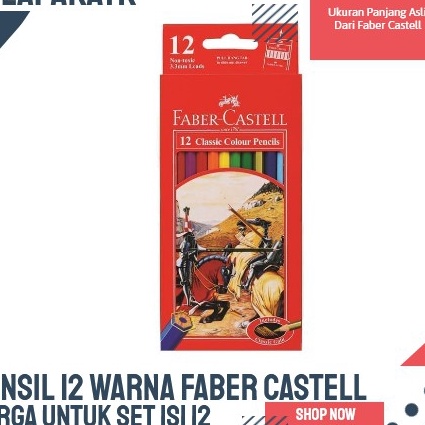 

(T-H➸㊠N> PENSIL WARNA FABER CASTEL ISI 12 PANJANG/ top.produks!
