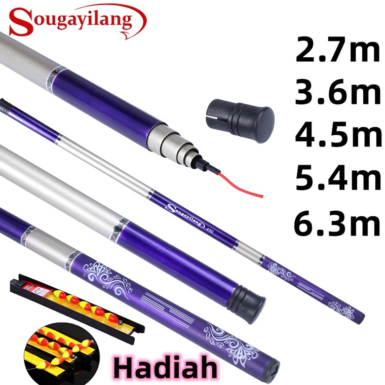 LARIS MANIS Sougayilang 2.7M-6.3M Joran Tegek Tegek Panjang Fishing Pole Fishing Float Set Joran Pan