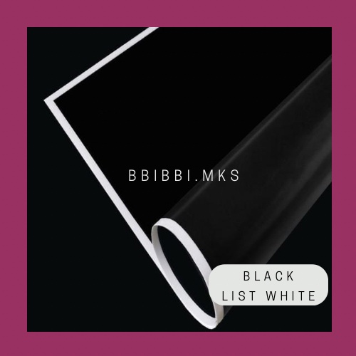 

[Ecer] Cellophane List Black or White Flower Wrap - Kertas Buket Waterproof Korea Style - Flower Wrapping Paper Transparent Cellophane