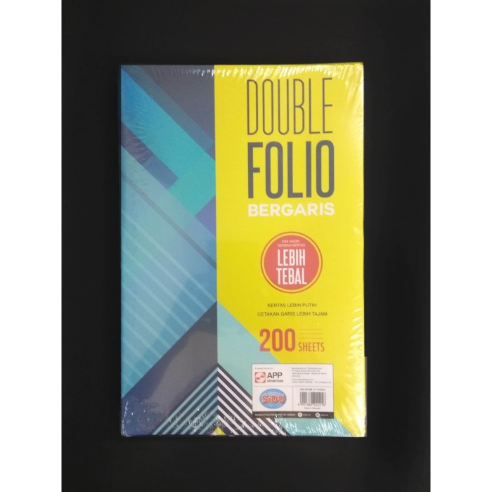 

SIDU Kertas Double Doble Dobel Folio Garis Bergaris 200 Sheet Per Pack HRG DISKON