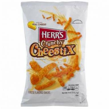 

&<&<&<&] HERR'S Crunchy Cheestix Cheese Flavored Snack 9oz 255.2gr