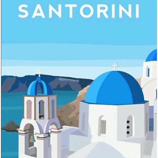 

Bestseller Diy Painting Paint By Numbers Canvas Lukis Santorini 20*20 Cm Framed
