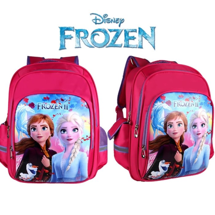 TAS SEKOLAH RANSEL ANAK PEREMPUAN SD KARAKTER FROZEN 3D EMBOSS + LAMPU