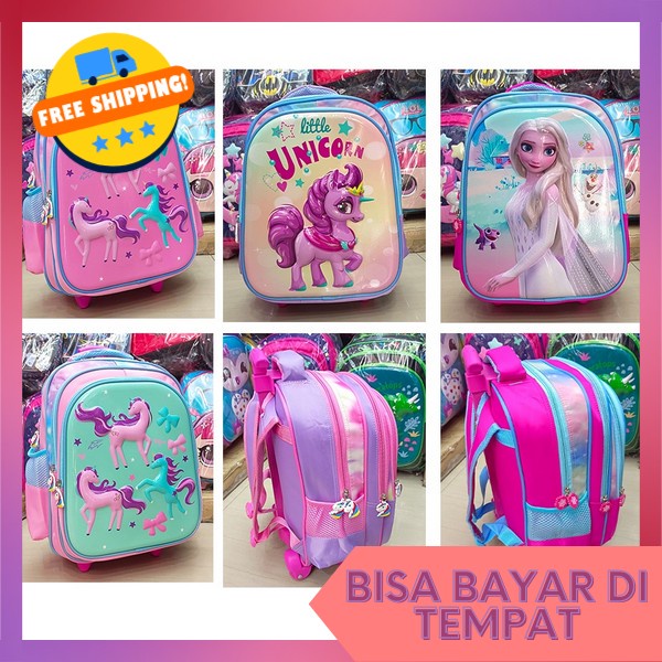 Perempuan Tas Anak Sekolah Perempuan Import Premium Anka Anka Prempuan Tas Troli Anak  Paud Tk Sd Ke