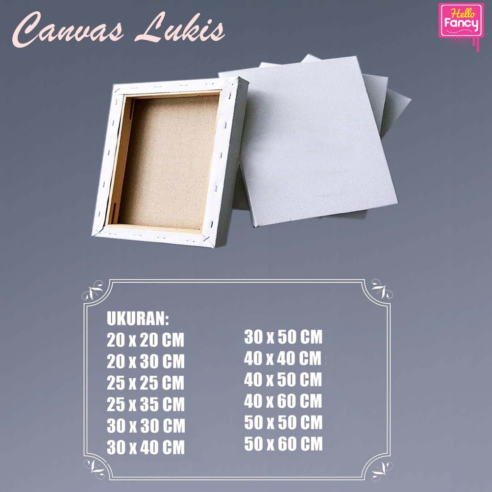 

52 Kanvas Lukis / Canvas Lukis Ukuran 20x20 cm s/d 50x60 cm Putih Beragam Ukuran ⁂Terbaru