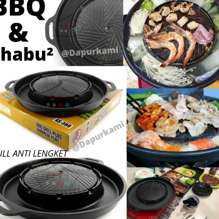 Buruan Beli Panggangan BBQ Grill Plate • Panci Shabu 2in 1 Bulgogi / BBQ Electric dan Kompor Stock B