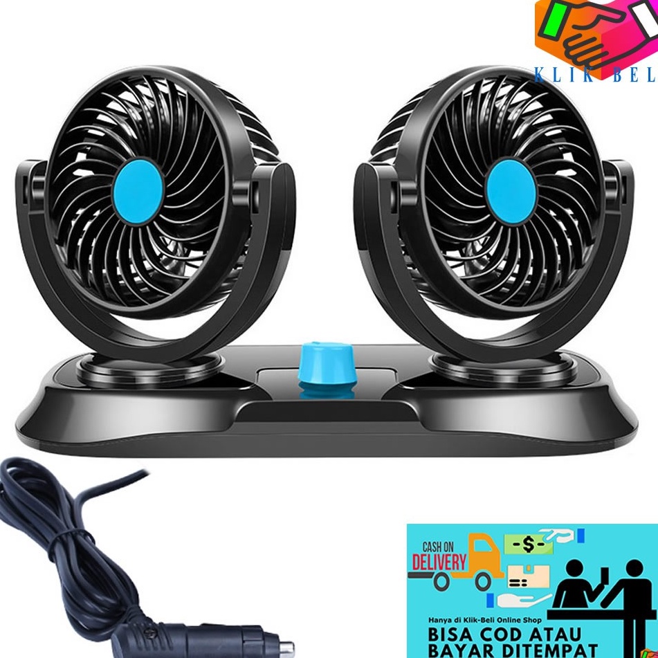 Paling Laris.. Kipas Angin Mobil Double Fan / Kipas Angin Mobil Ganda 12 Volt