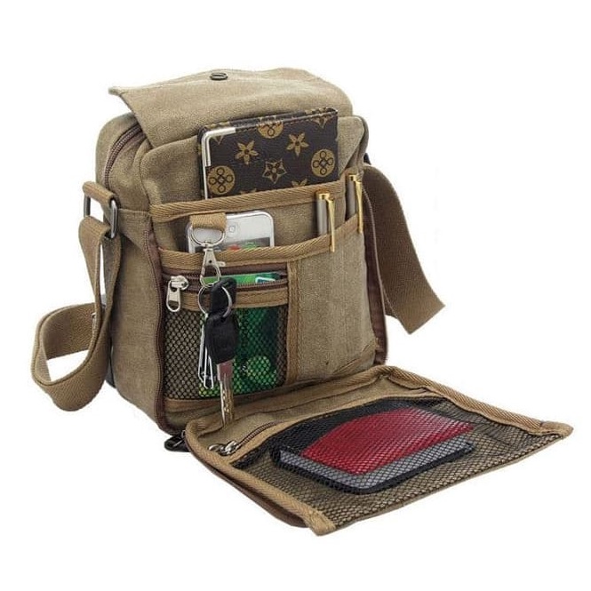 PALING DICARI Tas Bahu Selempang Sling bag Kanvas Pria
