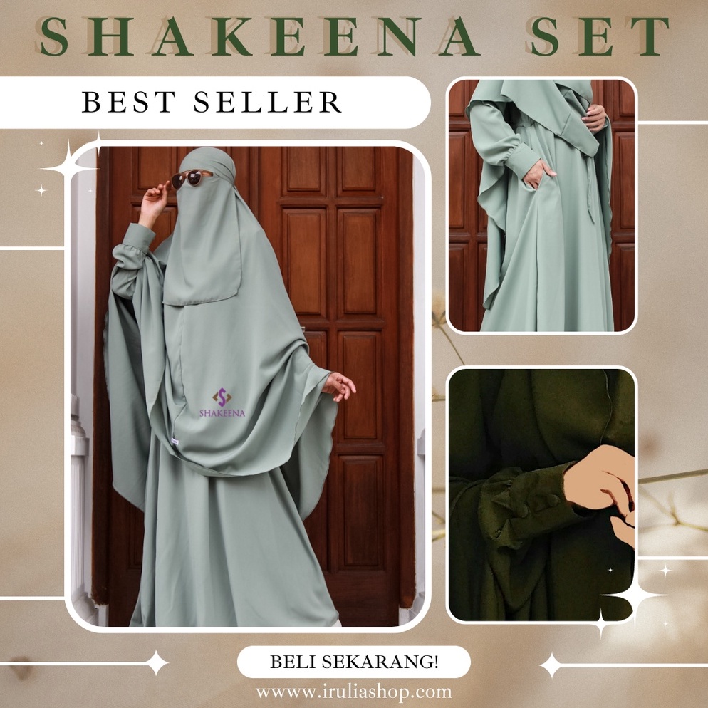 Murah.. Gamis set syari free cadar bandana