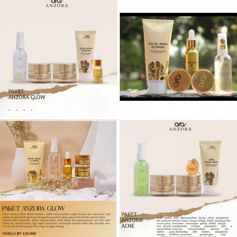 Stok baruFf4F9 anzora Skincare - skincare anzora original - anzora paket glow - anzora paket acne - 