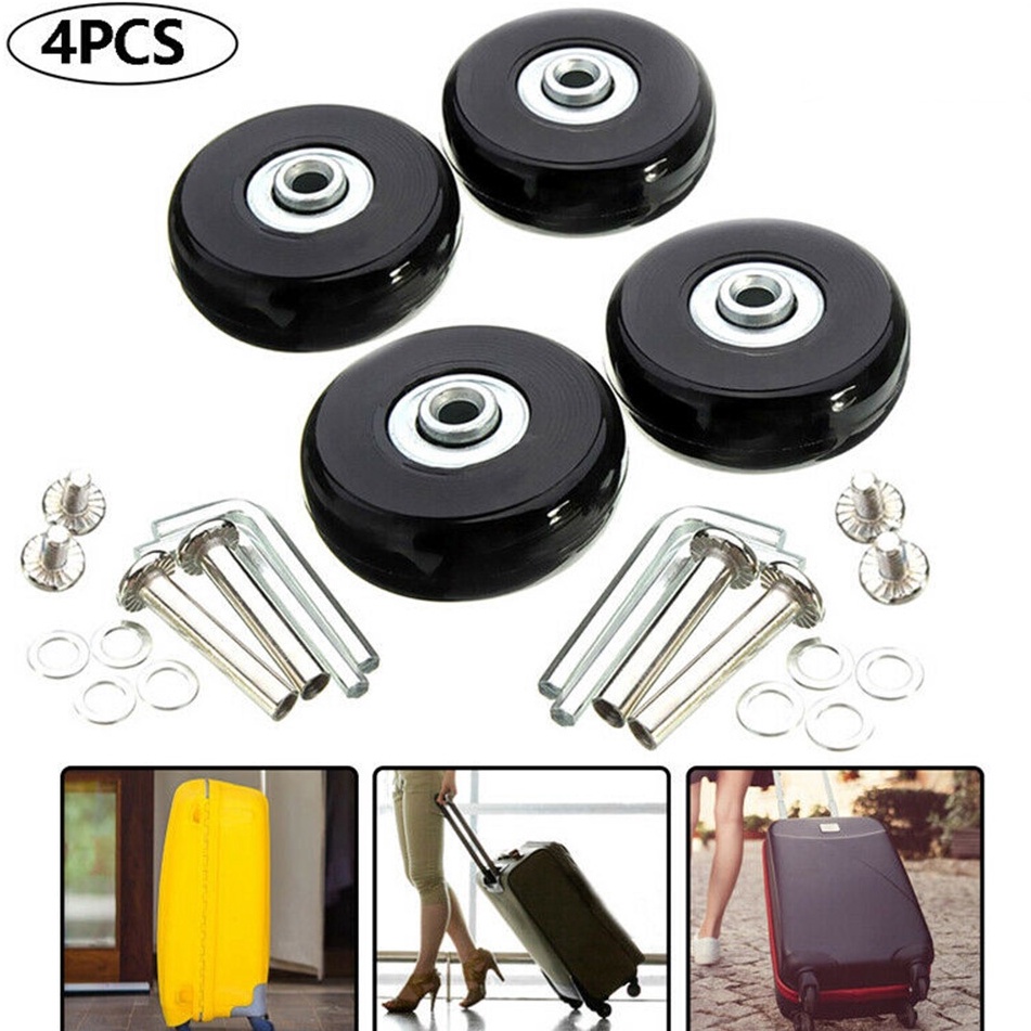 [☻T17] 4 pcs dengan alat perbaikan roda bagasi fleksibel roller penggantian solid solid Potongan
