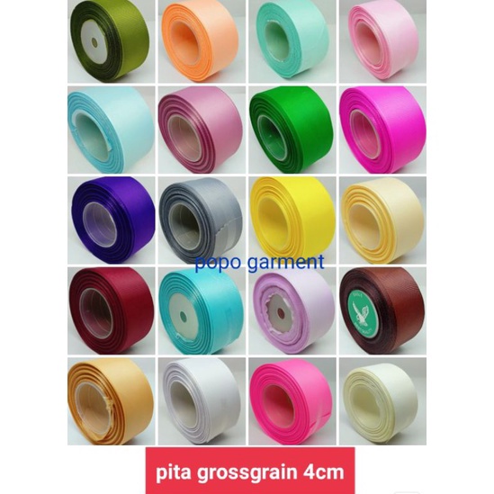 

Cuma hari ini pita grossgrain lebar 4cm ( 1-1/2inchi ) per Roll ( 18meter )