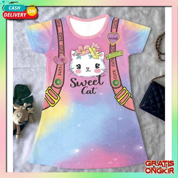 2023 Daster Terbaru Dresh Lengan Pendek Usia 4 5 6 7 8 9 10 Bsju Dester Dres Dasyer Untuk Anak Umur 