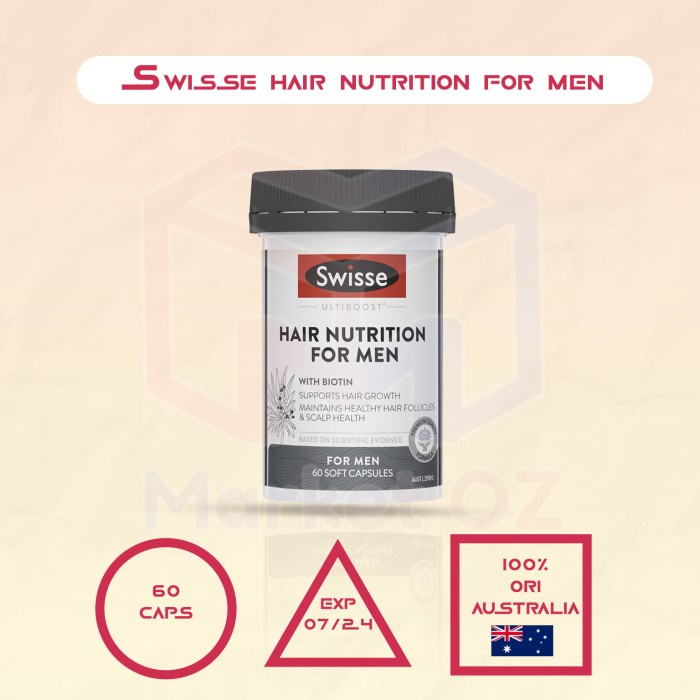 SWISSE HAIR NUTRITION FOR MEN 60 CAPSULES AUSTRALIA