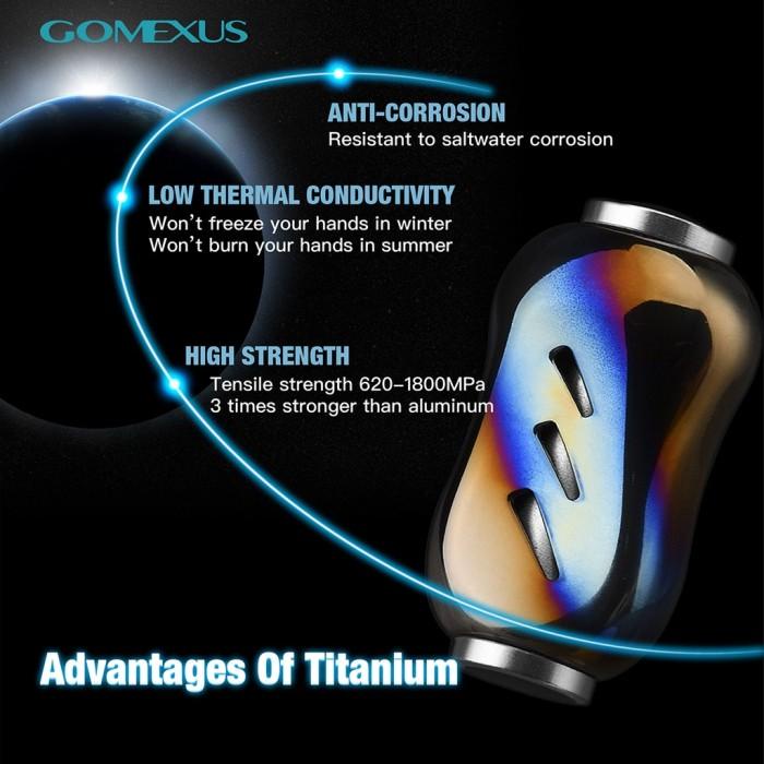 GOMEXUS Double Handle Aluminum Galaxy Knob T22 Titanium for