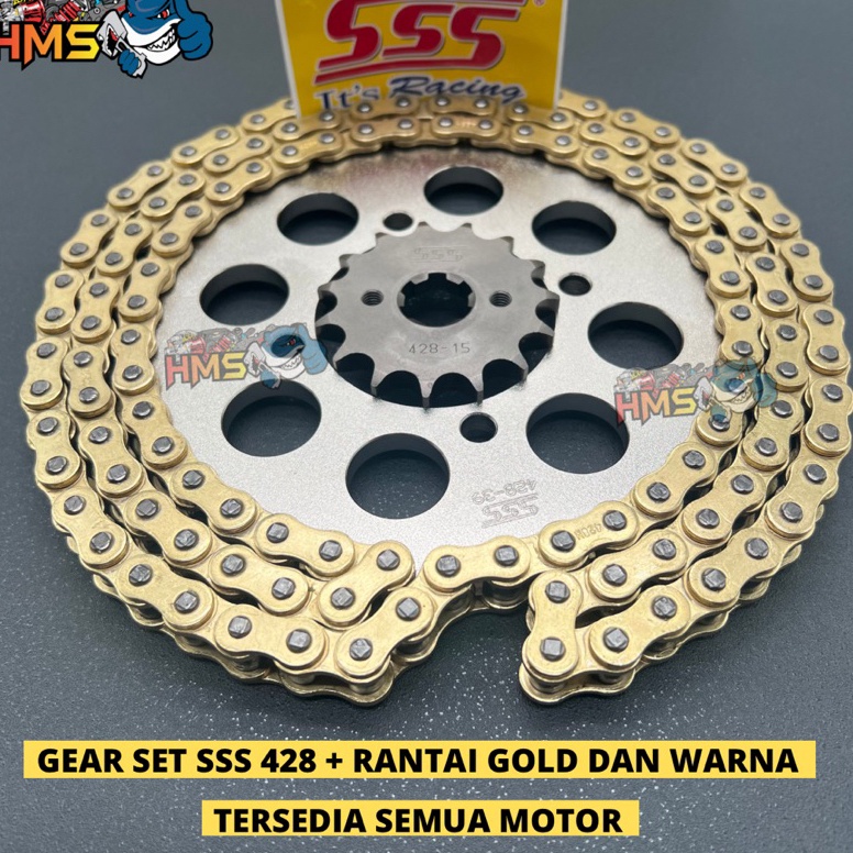 BIG SALE Gir Set SSS Cbr Cb150 R Megapro Verza Tiger Rantai Gold  428 - Gear Set Sss Cbr 150 Cb150R