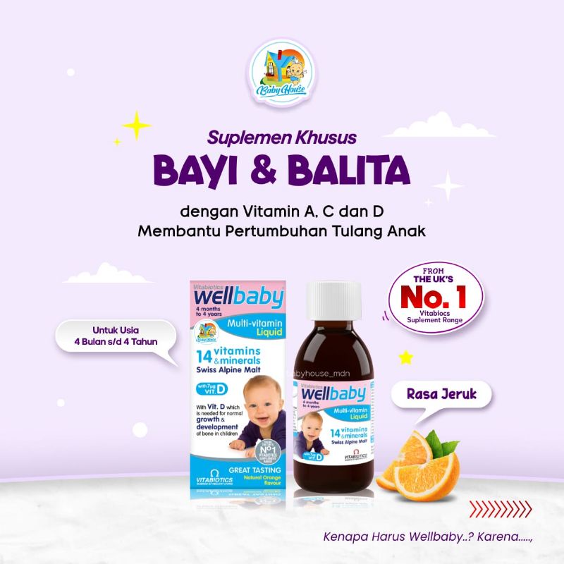 Wellbaby Multivitamin - Supplement bayi dan anak / Import UK