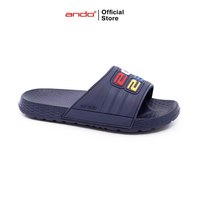 Ando Official Sandal Selop Slip On Okey Pria Dewasa - Navy