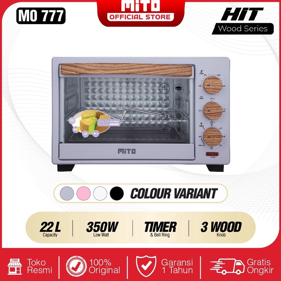 Hot Sale.. MITO Oven Listrik HIT Wood Series MO777 22L Original Pemanggang Kue dan Makanan