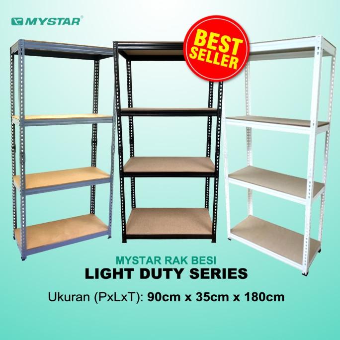 Mystar Rak Besi (Boltless) 350 mm x 900 mm x 1800 mm MDF - 4 LEVELS