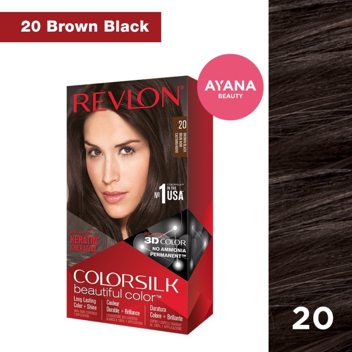 Revlon Colorsilk Hair Color Cat Rambut - Brown Black 020