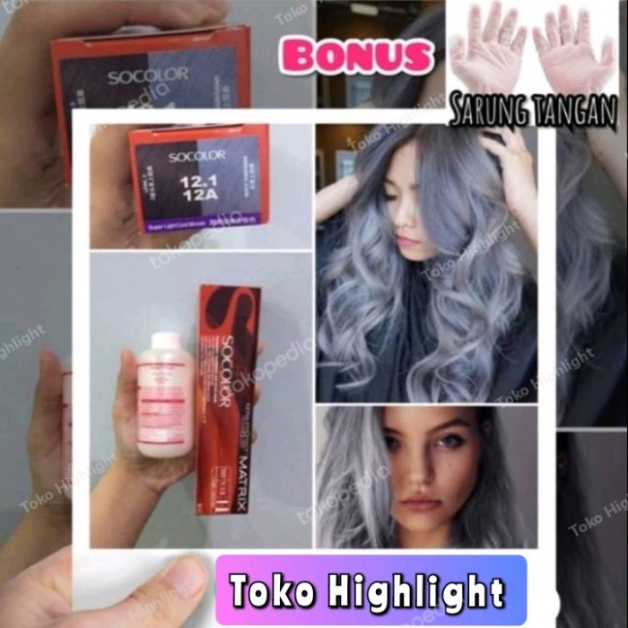 Matrix Socolor 12.1 Cat Rambut Abu Abu 90ml 1Paket+ Peroxide