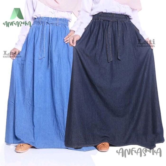 ROK DENIM PAYUNG JUMBO =ROK PANJANG WANITA PREMIUM ORY BY TOKO ANFASHA