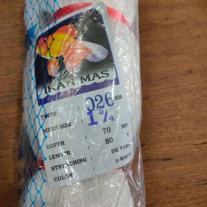 >*>*>*>*] Jaring pukat tasi 1 3/4" x 026 / 70*80 / ikan mas