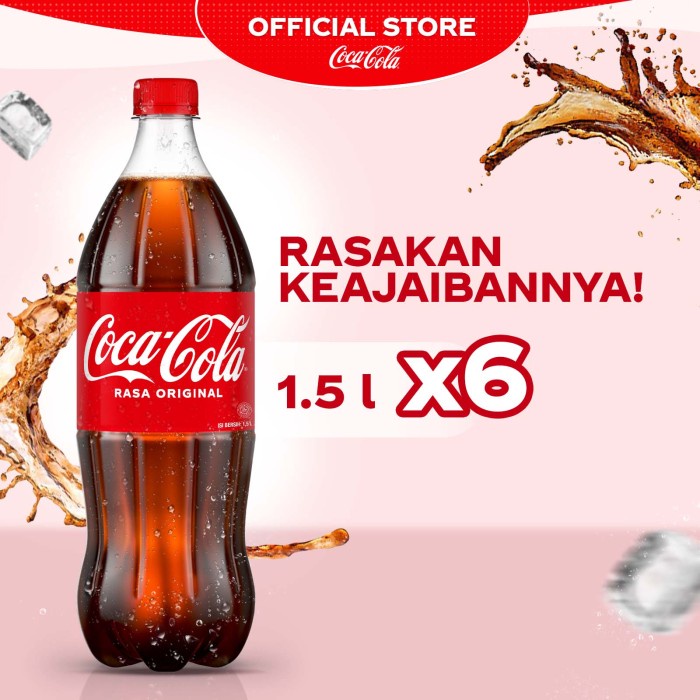 

Coca-Cola Minuman Soda Original - Botol 1.5L x 6pcs