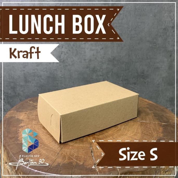 =+=+=+] Paper lunch box kraft ukuran S kotak makan kertas coklat
