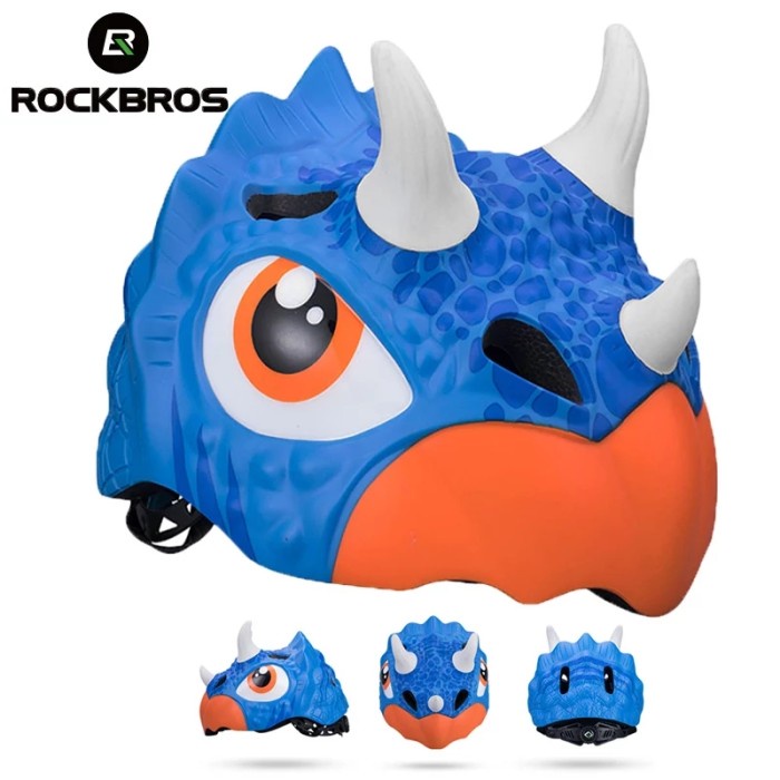 Terlaris Rockbros Helm Sepeda Anak Model Dinosaurus