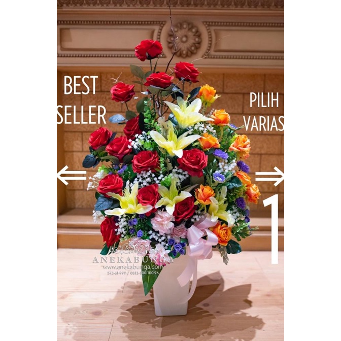 Rangkaian Pot Bunga Plastik Artificial Flower Vas Grand Opening Toko