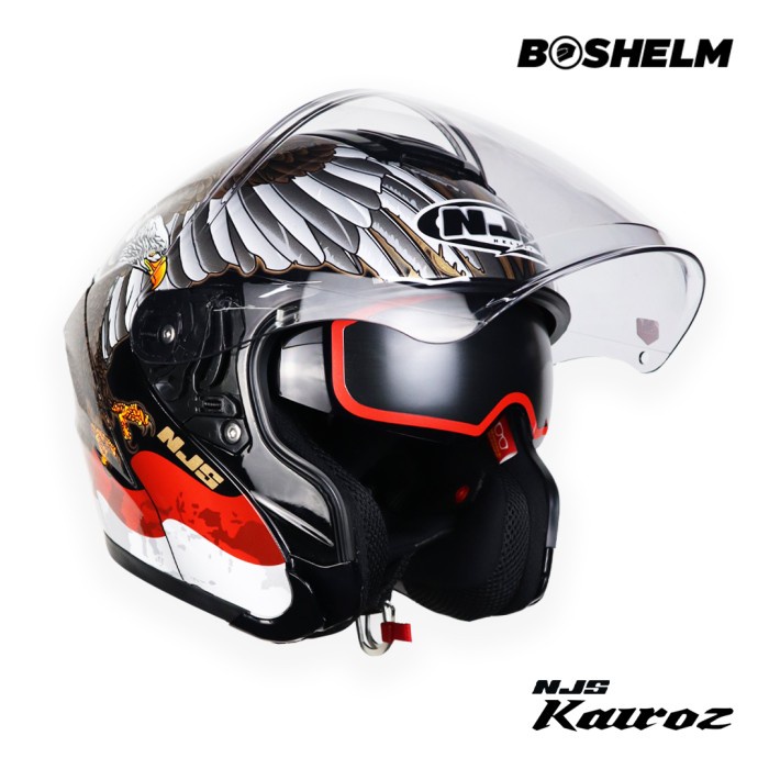 Helm Njs Kairoz Garuda Glossy Helm Half Face Sni
