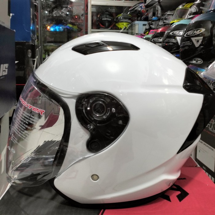 Helm Nhk R1 Elite Solid White/Putih Glossy