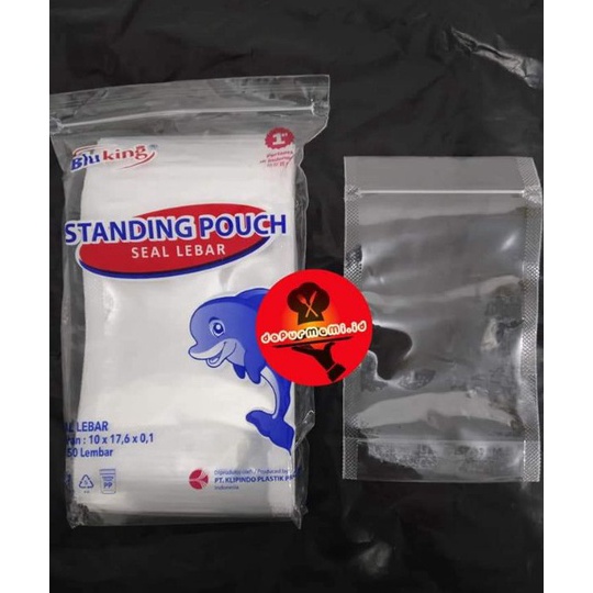 Belanja Hore0r5Qf STANDING POUCH 10 x 17 SEAL LEBAR MERK BLUKING & KLIP PLASTIK ISI 1 PACK 50 PCS