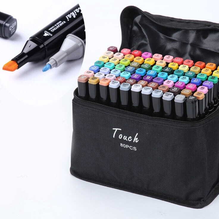 

TNCC0941 Spidol Stabilo Touch Toddi 12-80 Warna Dual Side Fine Art Brush Pen Animation Marker Set Sketsa