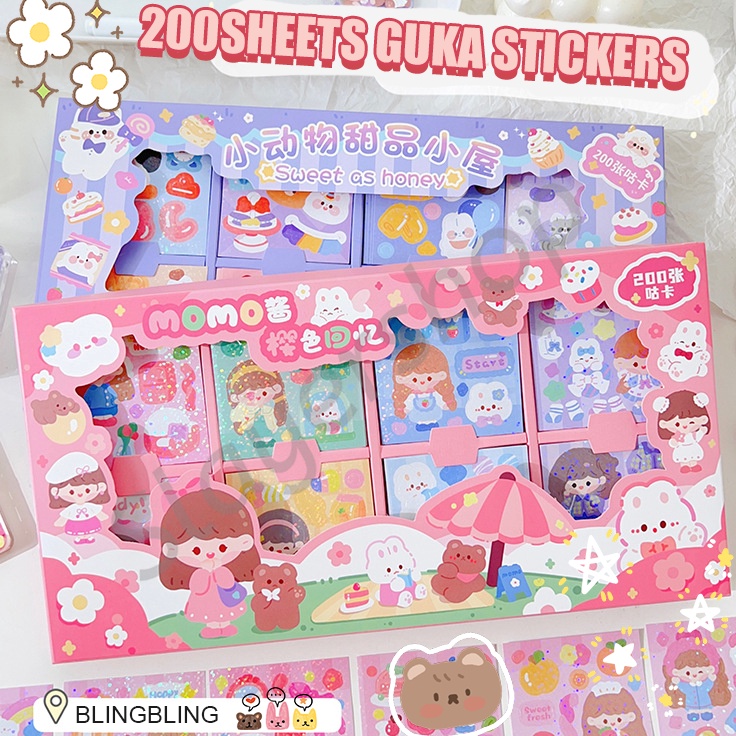 

Murmer4a4Zo Stiker Box Momo 1 Box isi 100 Lembar Sticker Glitter