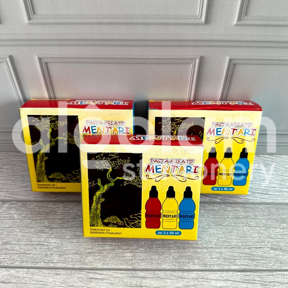 

Buruan Belanja SATU PACK ( 3 WARNA x 50ml ) Pasta Kreatif Mentari Cat Gambar Cat Finger Painting
