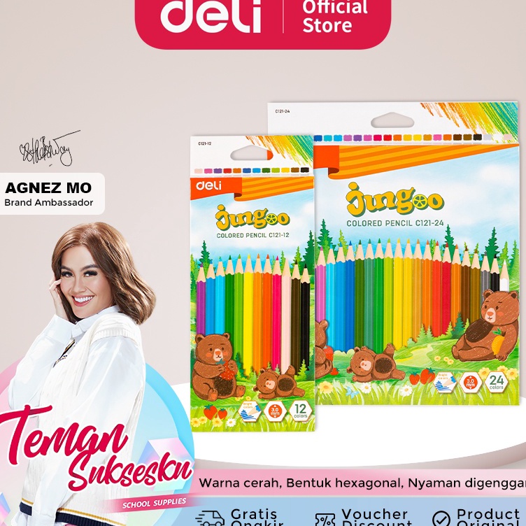 

Murah Deli Colored Pencil / Pensil Warna Lucu 12 24 Warna Pewarnaan Cerah EC121-XX Pasti Murah