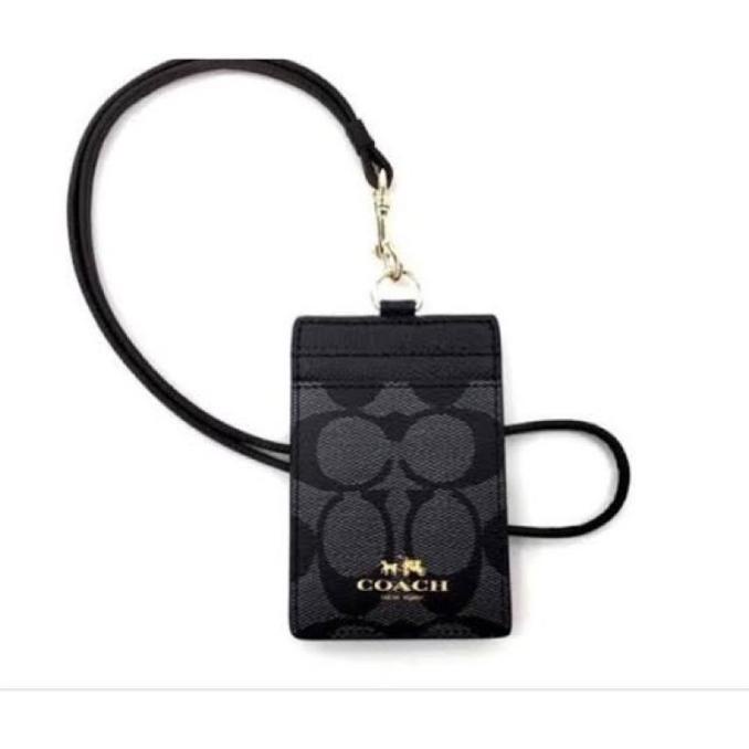 

;&;&;&;&] coach id lanyard in signature canvas black