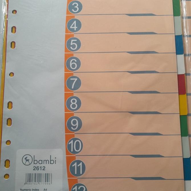 #####] pembatas kertas a4 Bamby 2612 warna warni