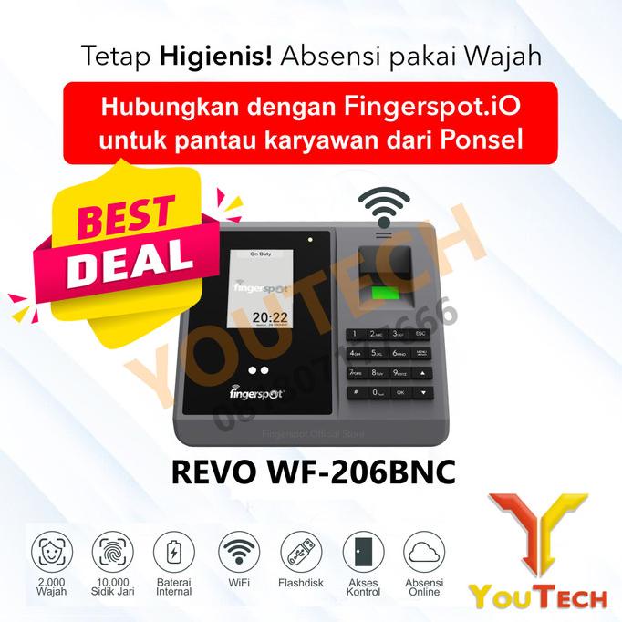 Ready Stock Mesin Absensi Fingerspot Revo Wf-206Bnc