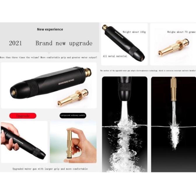 Terbaik Metal Spray Gun Kepala Selang Air Alat Semprotan Cuci Motor Hose Nozzle Water Jet Ftp
