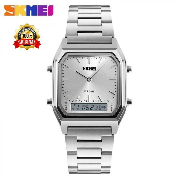Jam Tangan Premium Digital Analog Pria WR 30m Original SKMEI DG1220 THE BEST