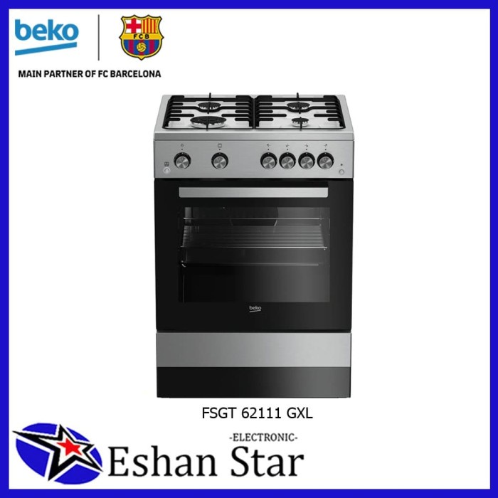 Beko Kompor Gas Oven 4 Tungku Stainless Steel 60 Cm Fsgt62111Gxl